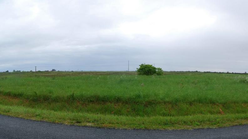 Les mattes s'étendent ici en vastes prairies, seules les berges, légèrement boisées, ferment l'horizon - Soulac-sur-Mer