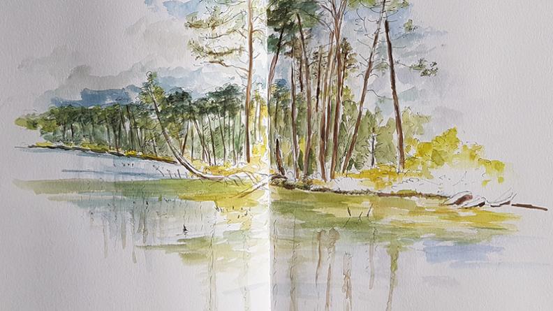 Atlas des paysages - Urban sketchers pendant la fête de la nature 2019