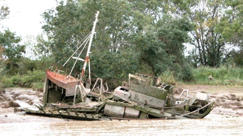 Quelques épaves jalonnent les berges de l'estuaire