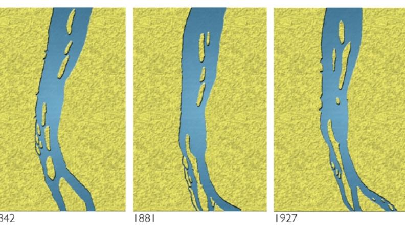 Évolution des îles de l'estuaire