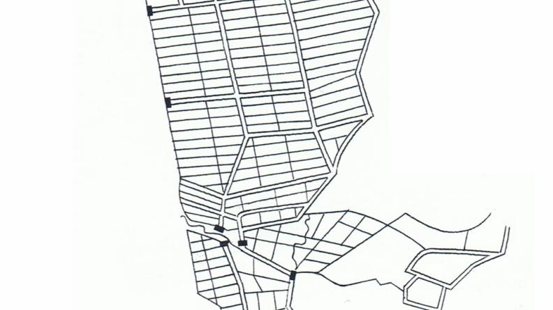 Le réseau géométrique des canaux de drainage, d'après VIGNAU (M.), Le Blayais, pays d'Aquitaine, Bordeaux, 2004, p. 85.