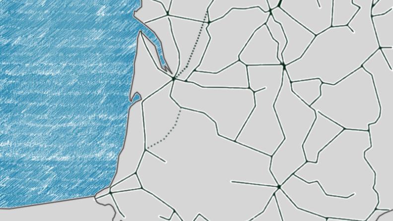 Carte du réseau ferré en 2004