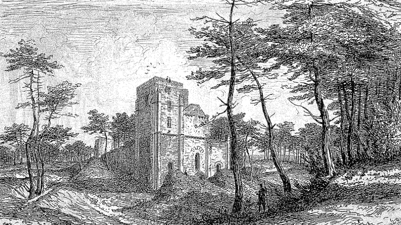 L'église ensablée de Soulac-sur-Mer, gravure de Léo Drouyn