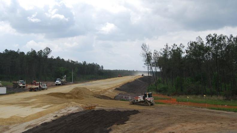 Chantier de l'autoroute A65 - Captieux