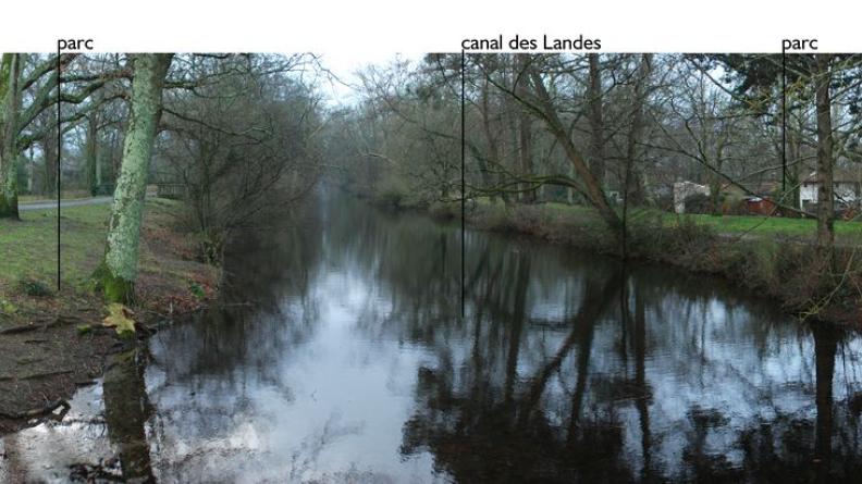 La préservation d'espaces non bâtis autour du canal des Landes a permis la création d'un parc linéaire en ville qui valorise les quartiers adjacents - Gujan-Mestras