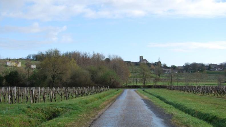 L'église du hameau de Parsac se dessine au-delà du vallon boisé - Montagne