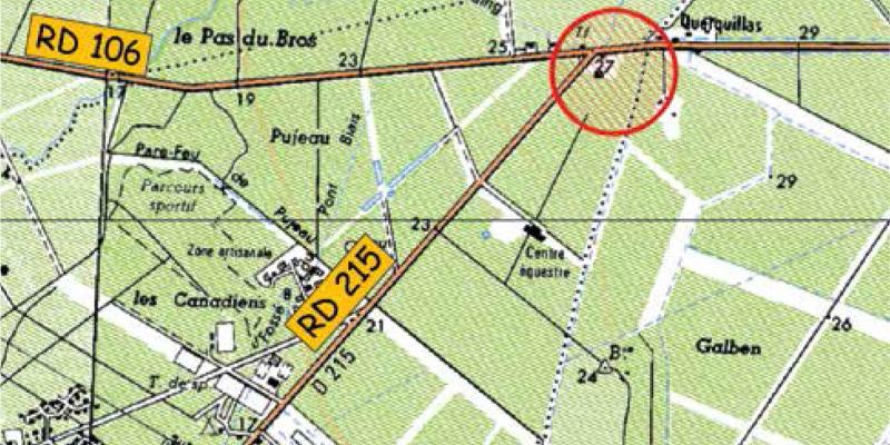 Plan de situation de l'aire de covoiturage à Andernos-les-Bains