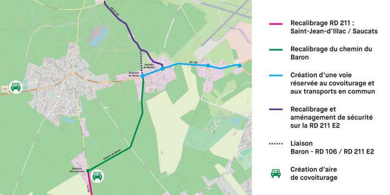 plan global du contournement de Saint Jean d'Illac