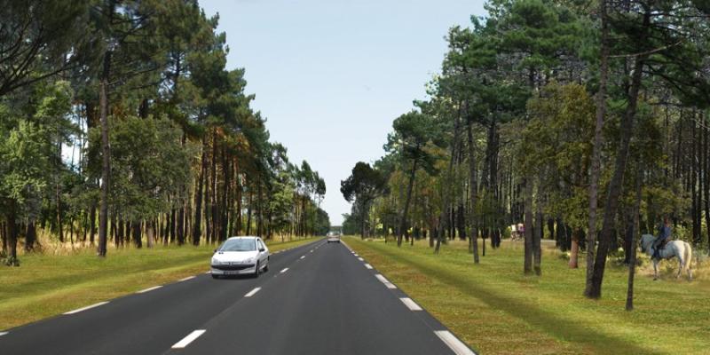 Dans le cadre de l'élaboration du SCoT du Bassin d'Arcachon Val de l'Eyre, ces propositions suggèrent d'inscrire une nouvelle infrastructure dans le paysage de la forêt par le maintien d'un recul de constructibilité important, qui permet de conserver une large emprise boisée entre route et urbanisation, dont une partie sera gérée en parc forestier de chaque côté de la voie. 
