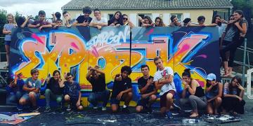 Groupe des jeunes investis dans le projet Explozik à Targon