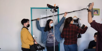 Les élèves en train de filmer