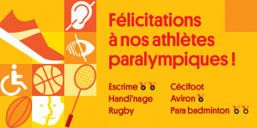 Félicitations à nos athlètes paralympiques ! Escrime, handi'nage, Rugby, Cécifoot, Aviron, Para badminton