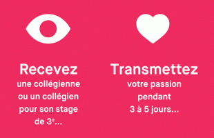 Recevez un collégien, transmettez votre passion et déposez votre offre de stage