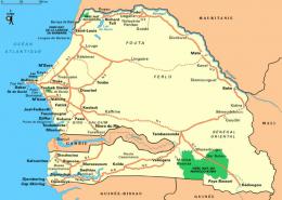 Carte du Sénégal en Afrique