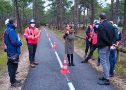 Inauguration expérimentation piste cyclable Lacanau