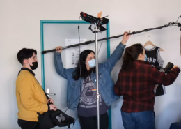 Les élèves en train de filmer