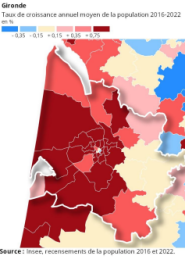 Taux de croissance annuel moyen de la population 2016-2022