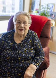 Pierrette dans sa chambre, à l'Ehpad