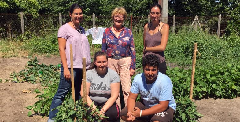 Les jeunes en service civique et les accompagnants d'Oxygène