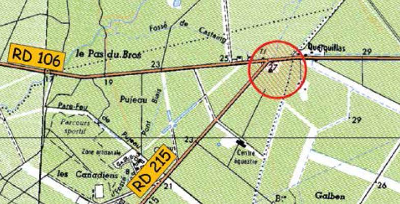Plan de situation de l'aire de covoiturage à Andernos-les-Bains