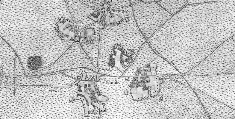 Les quartiers du Temple (33) sur la carte de Belleyme 