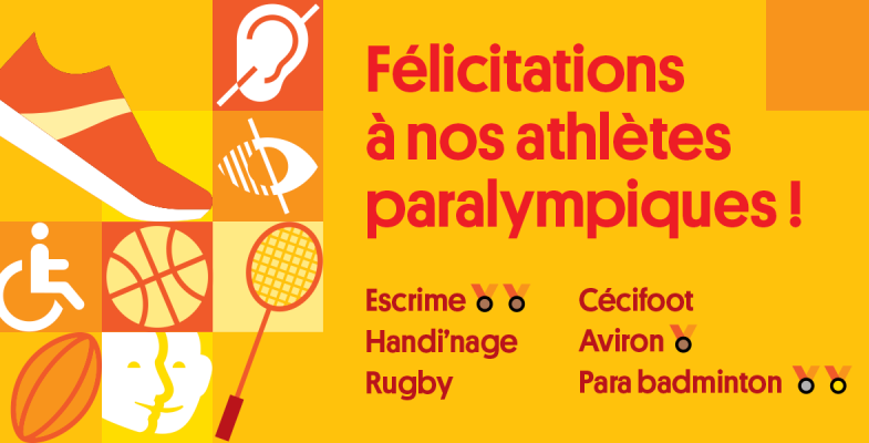 Félicitations à nos athlètes paralympiques ! Escrime, handi'nage, Rugby, Cécifoot, Aviron, Para badminton