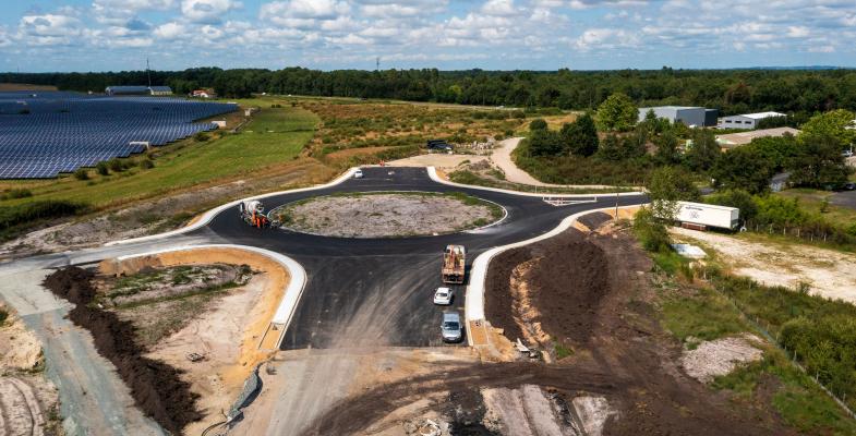 Giratoire en travaux