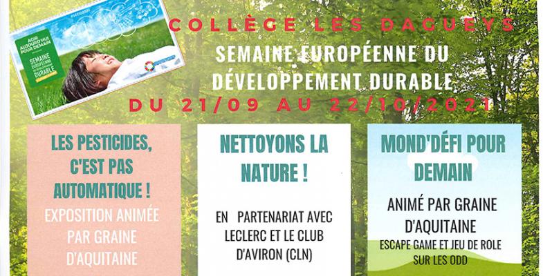 Semaine européenne du Développement Durable au collège les Dagueys