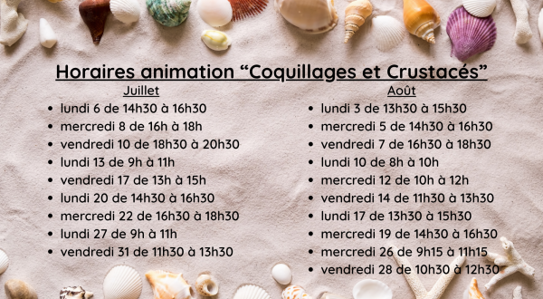 horaires juillet/août 2026
