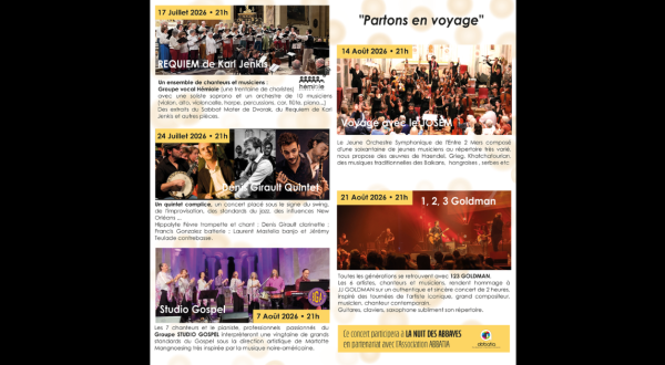 Programmation Soirées Musicales de l'abbaye de Vertheuil 2026